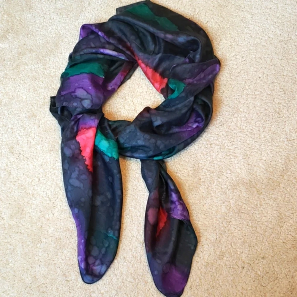 India Arts 100% Silk Abstract Scarf
